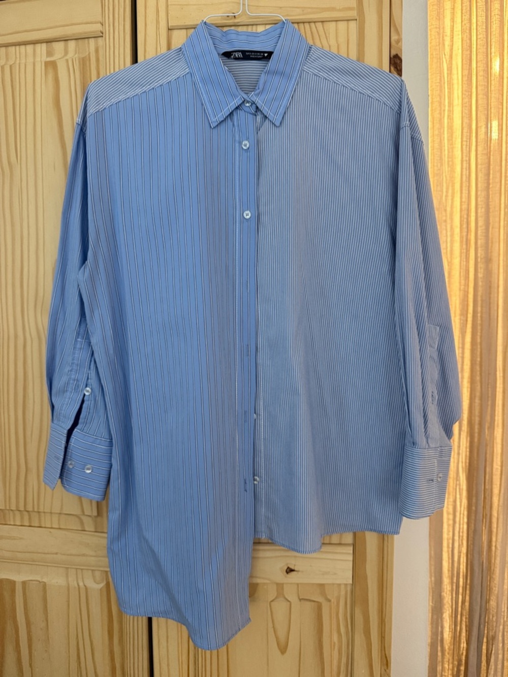 Zara Blue Pinstripe Dress Shirt